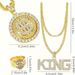 and King Chain Dollar Symbol Ring Hip Hop Costume Rock Star Rap Singer Necklace Set_ipsvogv.com