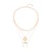 Jewelry New Fashion Trend Crescent Pendant Creative Round Brand Titanium Steel Multi Layered Necklace_ipsvogv.com