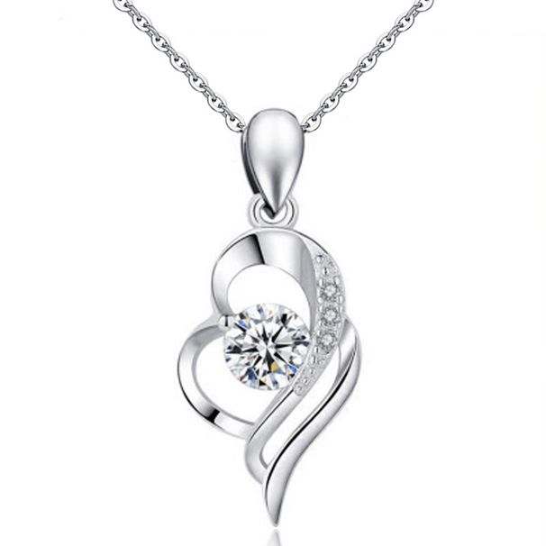S925 Sterling Silver Angel Wing Clavicle Necklace Female Niche Moissanite Love Pendant Jewelry Couple Engraving_ipsvogv.com