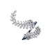 Cao Shi's New Women's Zircon Silver Plated Creative Plant Leaf Long Ring Jewelry_ipsvogv.com