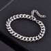 Men's Silver Cuban Bracelet Stainless Denim Necklace Titanium Steel Jewelry Accessories Bold Personality_ipsvogv.com