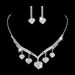 Silver Bridal Necklace Set With CZ Diamonds - Wedding Jewelry For Women (Love Design, 925 Sterling Silver, 18-inch)_ipsvogv.com