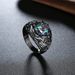 Fashionable Colored Zircon Hollow Creative New Black Gold Ring Jewelry Straight_ipsvogv.com