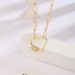 Women's Jewelry Gold Paper Clip Necklace Heart Shaped Design Niche Love Zircon Necklace Simple High End Jewelry_ipsvogv.com