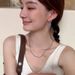 mud Summer Taro Girl Colorful Bead Zircon Pendant ! With White Crystal Collarbone Chain, Dreamy Purple Necklace Chain,_ipsvogv.com