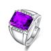 Open Mouth Brazilian Natural Amethyst Gemstone Personality Style Men's Trendy Inlaid Green Ring_ipsvogv.com