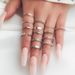New Fashion Open Hollow Wave Cross Gold Silver 14 Piece Combination Set Ring_ipsvogv.com