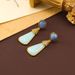New Natural Stone Geometric With A High-end Feel, Silver Needle, Female Personality, Niche Design, And Medieval Earrings_ipsvogv.com