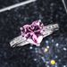 Cao Shi's New Wedding Set With AAA Heart Shaped Pink Diamond Zircon Ring For Women's Engagement Handicrafts_ipsvogv.com