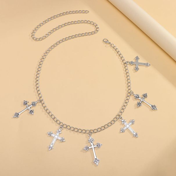 Jewelry Fashion Trend Hip-hop Single-layer Metal Cross Pendant Waist Body Chain_ipsvogv.com