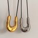 Spot INS Gold Plated Titanium Steel U Shaped Horseshoe Design Exaggerated Drawstring Adjustment Necklace_ipsvogv.com