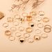 New Combination Fashion Personality Snake Shaped Love Butterfly Fried Dough Twists Hollowed Out 27 Piece Set Ring_ipsvogv.com