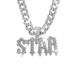 Men’s Jewelry Set Fashion New Letter Star Personality Niche Pendant Hip Hop Men's Environmentally Friendly Alloy Twist Necklace Jewelry_ipsvogv.com