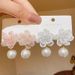 Unisex Summer Light Luxury Fresh Hand Woven Pearl Crystal Flower Earrings Ins Style Super Fairy Versatile Earrings_ipsvogv.com