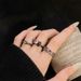 Bow Zircon Dark Pink Sweet Cool Open Ins Cold Wind Punk Personality Exquisite Stacked Ring_ipsvogv.com