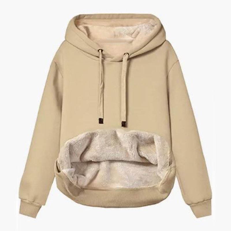 Women's Clothing warm pocket hooded sports sweatshirt jacket_ipsvogv.com