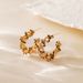 Real gold electroplated geometric irregular round winding design personality earrings inlaid with zircon mixed color_ipsvogv.com