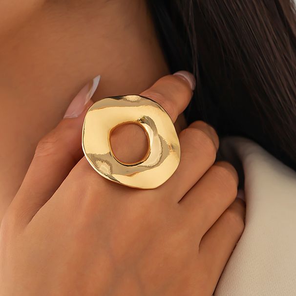 Jewelry With Simple Temperament, Hollowed Out Geometric Circles, Personalized Irregular Design, Niche Glossy Earrings_ipsvogv.com