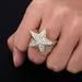 Ins Hot Five Pointed Star Ring Full Of Zircon Hip Hop Men's Trendy Ring Gold Jewelry_ipsvogv.com