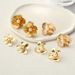 Design Sense Gold Simple Three-Dimensional Rose Flower Stud Earrings Jewelry_ipsvogv.com