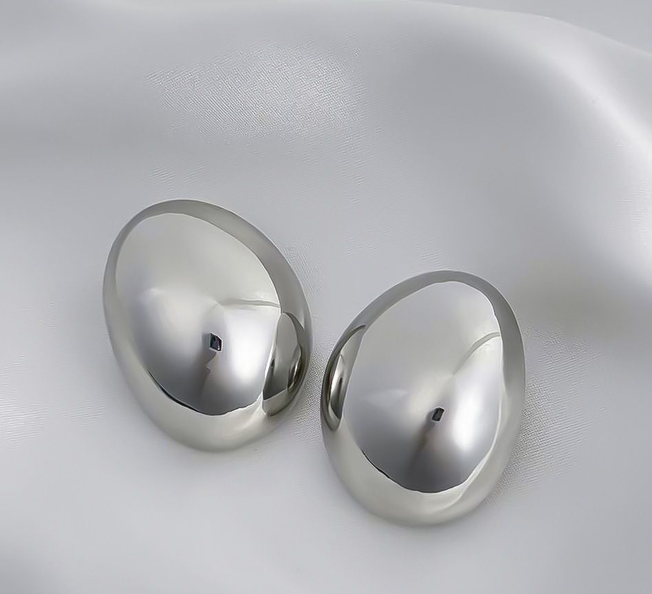 Gold-Plated Copper High-End Glossy 3D Minimalist Large Earrings For Women Light Luxury Exaggerated Niche Design Sense_ipsvogv.com