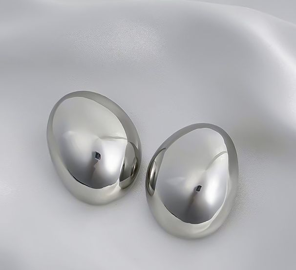 Gold-Plated Copper High-End Glossy 3D Minimalist Large Earrings For Women Light Luxury Exaggerated Niche Design Sense_ipsvogv.com