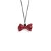 Autumn Winter Burgundy Ribbon Heart Bow Pendant Necklace Light Luxury Ancora Red Versatile Long Sweater Chain_ipsvogv.com
