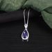 Water Drop Pear Shaped Gemstone Pendant S925 Sterling Silver Inlaid With Colored Crystal Necklace Fashion Necklace Pendant_ipsvogv.com
