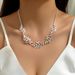 New colored leaf design necklace, women's personalized alloy pendant, long chain necklace accessory_ipsvogv.com