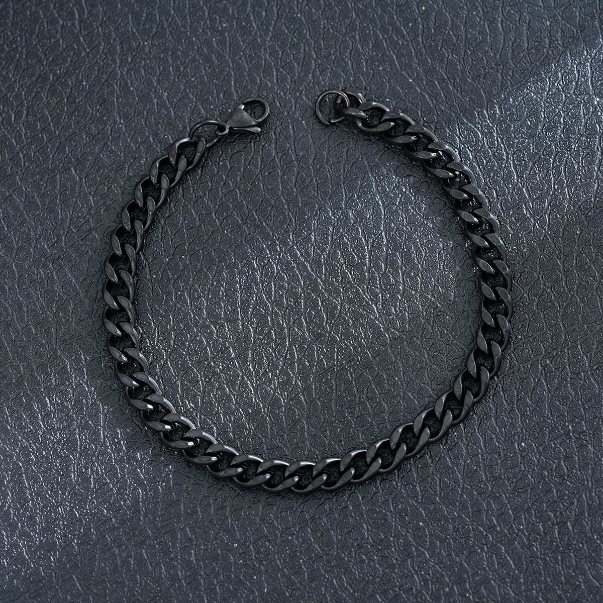 Hip Hop Trend Cuban Titanium Twist Chain Lobster Clasp Black NK Men's Stainless Steel Bracelet_ipsvogv.com