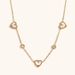 Fashionable And Elegant Stainless Steel Gold-Plated Heart Zircon Necklace Set For Women_ipsvogv.com