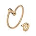 Environmentally Friendly Alloy Fashion Versatile Personality Gold Fried Dough Twists Open Bracelet Ring Two-piece Set Of_ipsvogv.com