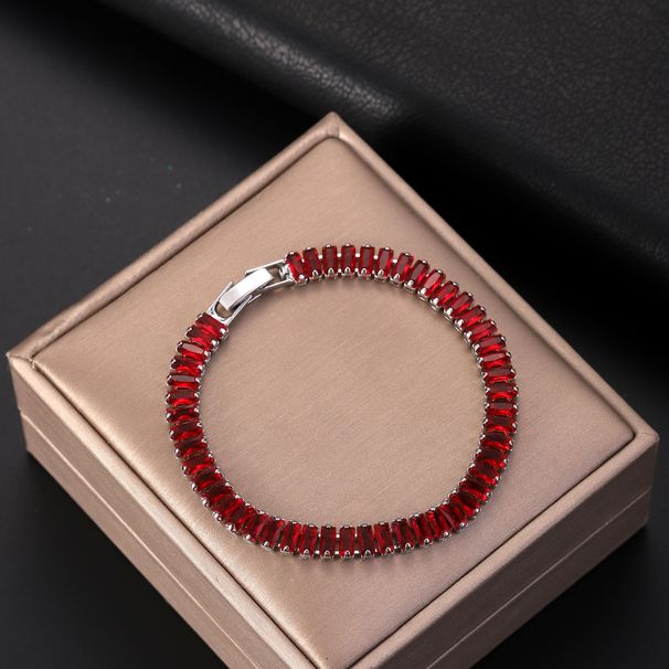 2.5 * 5mm Colorful Rectangular Zircon Bracelet, Trendy Fashionable Men's And Women's Tennis Bracelet_ipsvogv.com