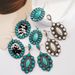 New Bohemian Leather Hot Selling Geometric Turquoise Exaggerated Earrings_ipsvogv.com