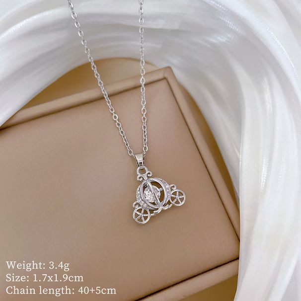 Titanium Steel 【 】 Fragrant Car Bag Diamonds, Light Luxury Temperament, Gorgeous Full Of Diamonds Necklace, Women's 【 】 , Temperament, Necklace,_ipsvogv.com