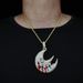 New Hip Hop Moon Men's Fashion Diamond Pendant Necklace_ipsvogv.com