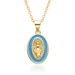 Religious Oval Oil Drop Pendant Pendant Female Jewelry Catholic Jesus Virgin Mary Necklace_ipsvogv.com