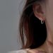 999 Pure Silver Plain Hoop Earrings Women Mobius Ring Ear Buckle Irregular Earrings_ipsvogv.com