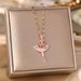 High End Micro Inlaid Zircon Ballet Girl Pendant, Titanium Steel Necklace, Women's Fashionable And Versatile Accessory_ipsvogv.com