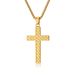 Simple style titanium steel cross necklace pendant men and women wear sweater chain accessories_ipsvogv.com