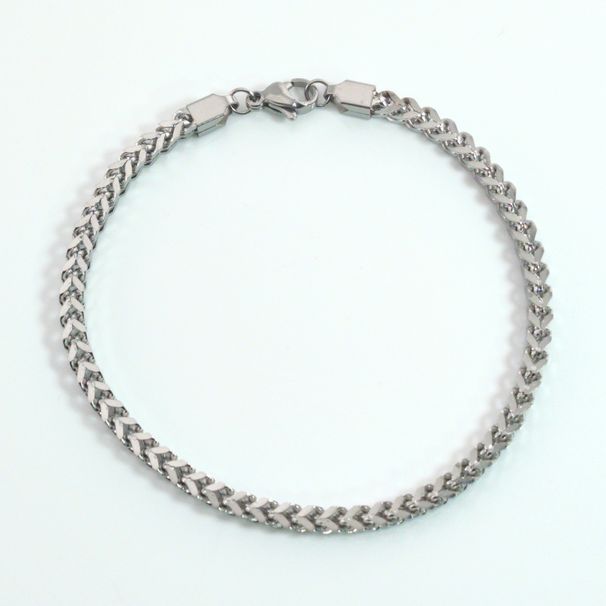 Hip Hop Stainless Steel Four-Sided Men's Simple Punk High-End Cuban Bracelet_ipsvogv.com