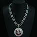 Hip Hop New Product Full Diamond Smiling Face USD Alloy Pendant Personalized Men's Cuban Chain Rock Bounce Di Necklace_ipsvogv.com