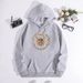 Men's Clothing sweatshirt moon bee print hooded back collar plus velvet sweatshirt_ipsvogv.com