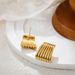 Unisex Minimalist Metal Earrings Plated With Cold Scenery Square Striped Earrings_ipsvogv.com