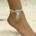 Unisex Popular Style Sexy Fashion Accessories Inlaid With Rhinestones Full Diamond Heart Tassel Anklet For Women_ipsvogv.com