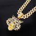 Unisex Cool Three Dimensional Full Diamond New Oil Painting Tiger Head Pendant Trendy Personality Men's Hip Hop Necklace_ipsvogv.com