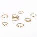 Combination Fashionable And Minimalist Thread With Diamond Five Pointed Star Multi Layered Opening 7-piece Set Ring_ipsvogv.com