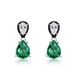 Water drop cultivated emerald earrings S925 silver claw inlaid colored gemstone retro earrings light luxury fashion_ipsvogv.com