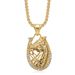 Hot Selling Hip-Hop Jewelry Titanium Steel Color-Retaining Gold-Plated Diamond-Studded Horse Head Pendant Necklace_ipsvogv.com