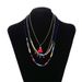 Bohemian Fashion Ethnic Style Multi Layer Rice Bead Chain Tassel Pendant Holiday Necklace_ipsvogv.com